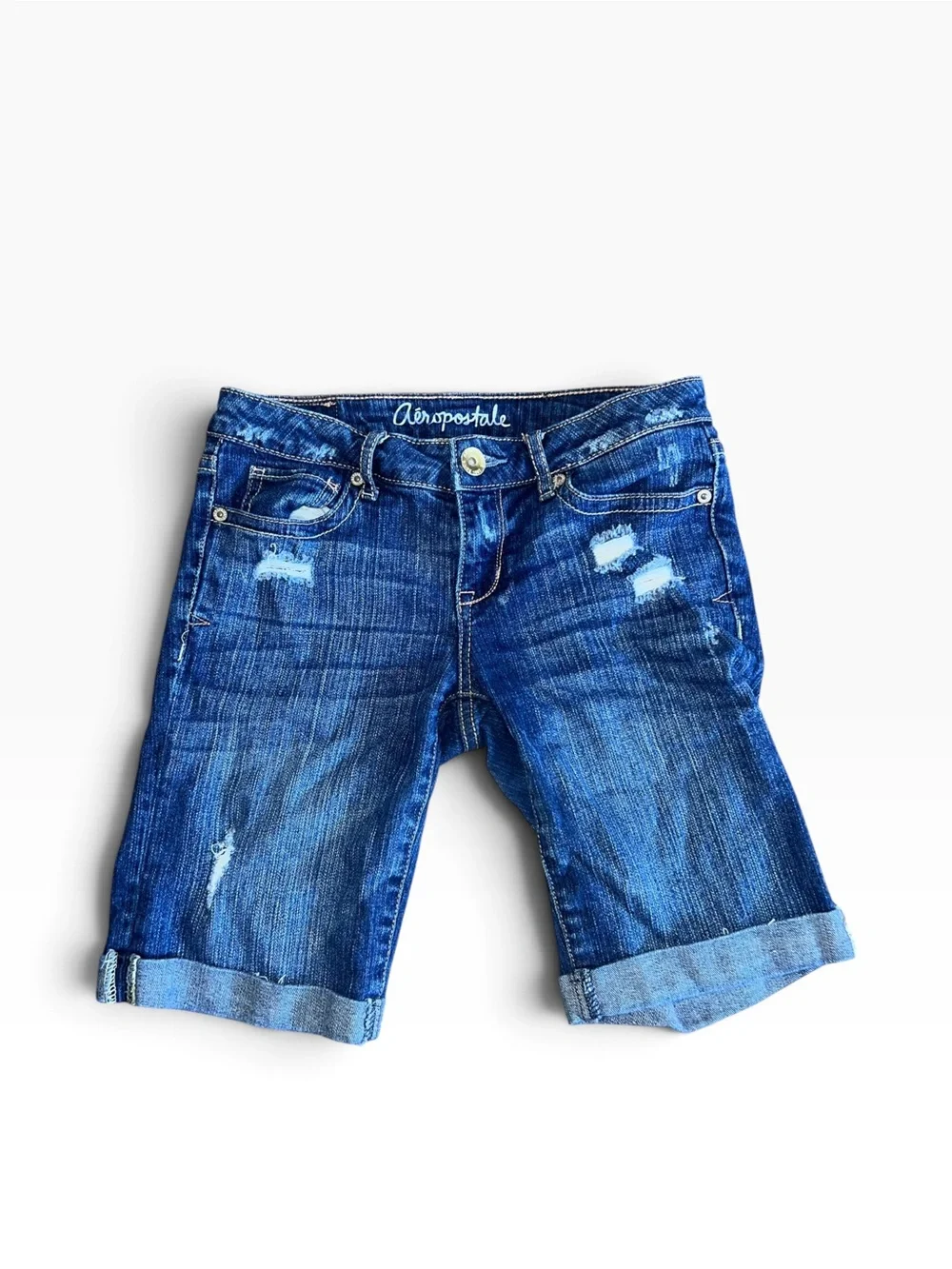 Aeropostale Bermuda Denim Shorts Women’s Size 0 Blue Jean Long Shorts